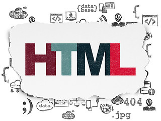 Image showing Software concept: Html on Torn Paper background