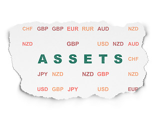 Image showing Currency concept: Assets on Torn Paper background