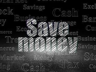 Image showing Money concept: Save Money in grunge dark room