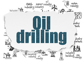 Image showing Industry concept: Oil Drilling on Torn Paper background