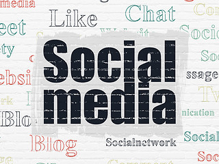 Image showing Social network concept: Social Media on wall background