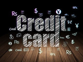 Image showing Currency concept: Credit Card in grunge dark room
