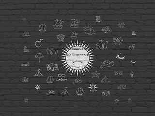 Image showing Vacation concept: Sun on wall background
