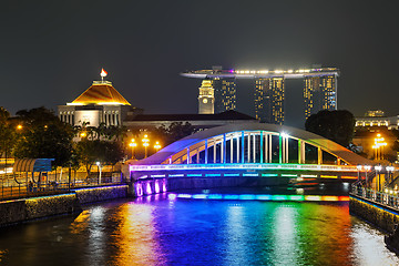 Image showing Overview of Singapore with the Elgin bridge
