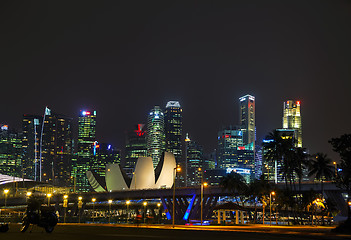 Image showing Singapore financial district at the night