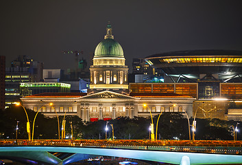 Image showing Overview of Singapore at night