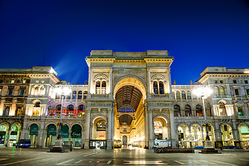 Image showing Galleria Vittorio Emanuele II shopping mall entrance in Milan, I