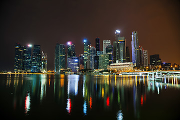 Image showing Singapore financial district at the night