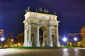 Image showing Arch of Peace (Porta Sempione) in Milan