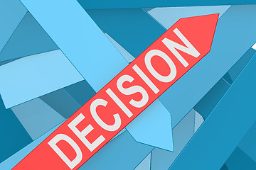 Image showing Decision arrow pointing upward