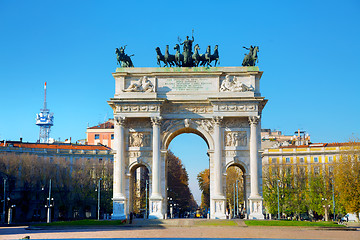 Image showing Arch of Peace in Milan, Italy