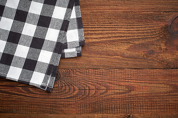 Image showing cotton napkin on wooden table