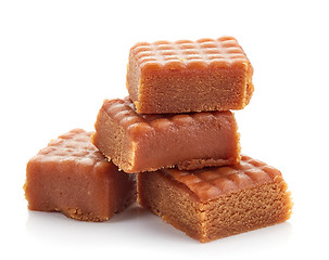 Image showing stack of caramel candies