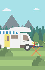 Image showing Background of motorhome in the forest.