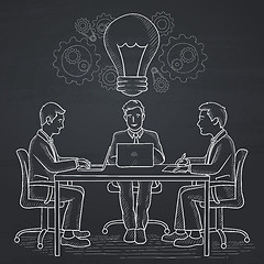 Image showing Business team brainstorming.