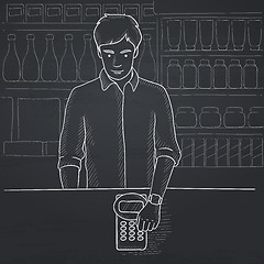 Image showing Man paying with smart watch.