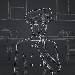 Image showing Chef pointing forefinger up.