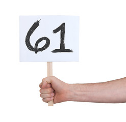 Image showing Sign with a number, 61