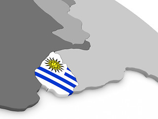 Image showing Uruguay on globe with flag