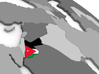 Image showing Jordan on globe with flag