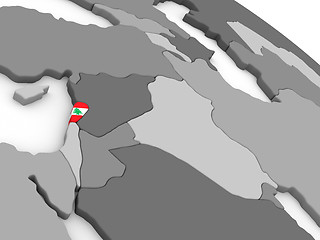 Image showing Lebanon on globe with flag