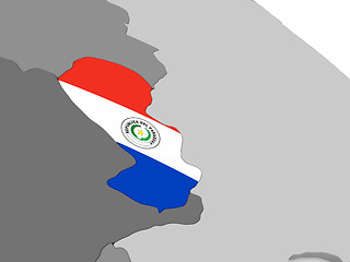 Image showing Paraguay on globe with flag