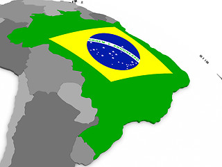 Image showing Brazil on globe with flag