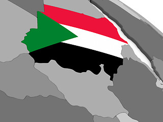 Image showing Sudan on globe with flag