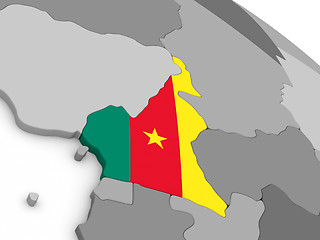 Image showing Cameroon on globe with flag