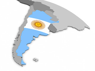 Image showing Argentina on globe with flag