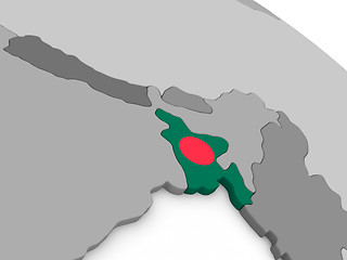 Image showing Bangladesh on globe with flag