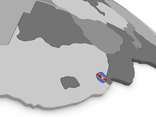 Image showing Swaziland on globe with flag