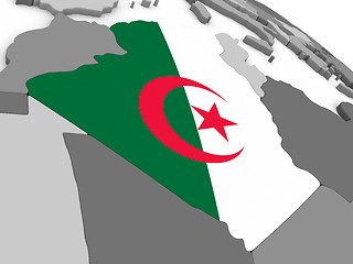Image showing Algeria on globe with flag