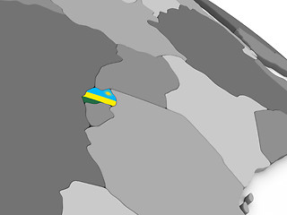 Image showing Rwanda on globe with flag