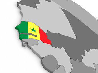 Image showing Senegal on globe with flag