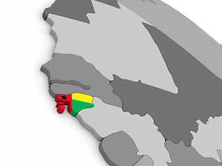 Image showing Guinea-Bissau on globe with flag