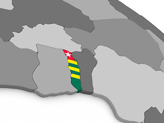 Image showing Togo on globe with flag