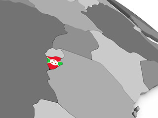 Image showing Burundi on globe with flag