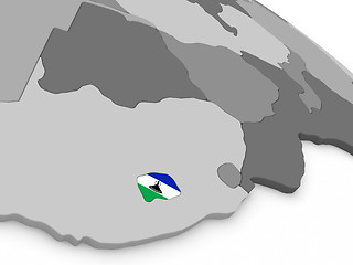 Image showing Lesotho on globe with flag