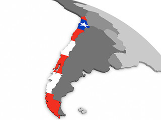 Image showing Chile on globe with flag