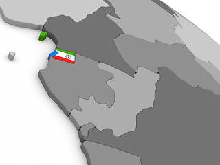 Image showing Equatorial Guinea on globe with flag