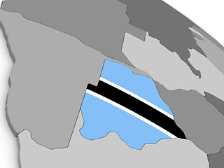 Image showing Botswana on globe with flag