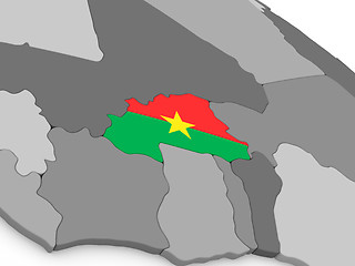 Image showing Burkina Faso on globe with flag