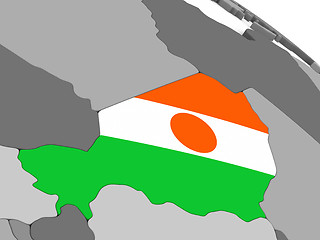Image showing Niger on globe with flag
