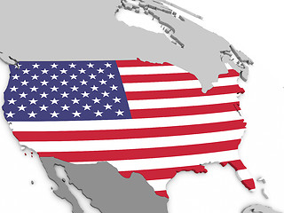 Image showing USA on globe with flag