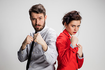 Image showing The militant business man and woman