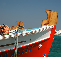 Image showing fishing boat bow