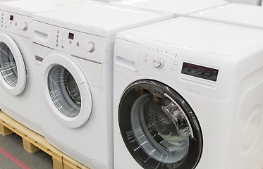 Image showing Washing machines are sold in the store.