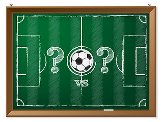 Image showing Soccer field with question mark vs question mark