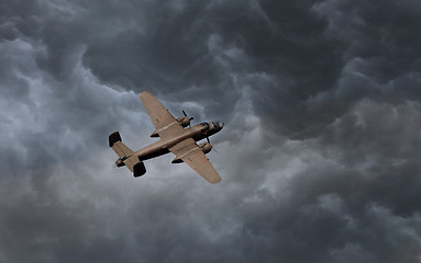 Image showing Unmarked bomber flying